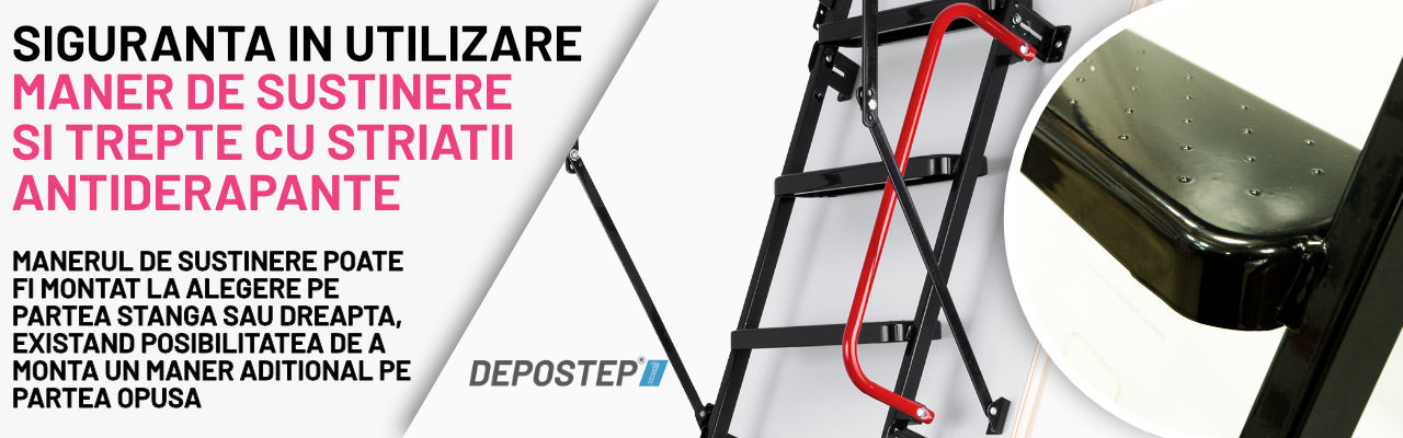 Scara pod metalica DEPOSTEP METAL EXTRA MSE - siguranta in exploatare cu maner de sustinere si trepte antiderapante scara pod